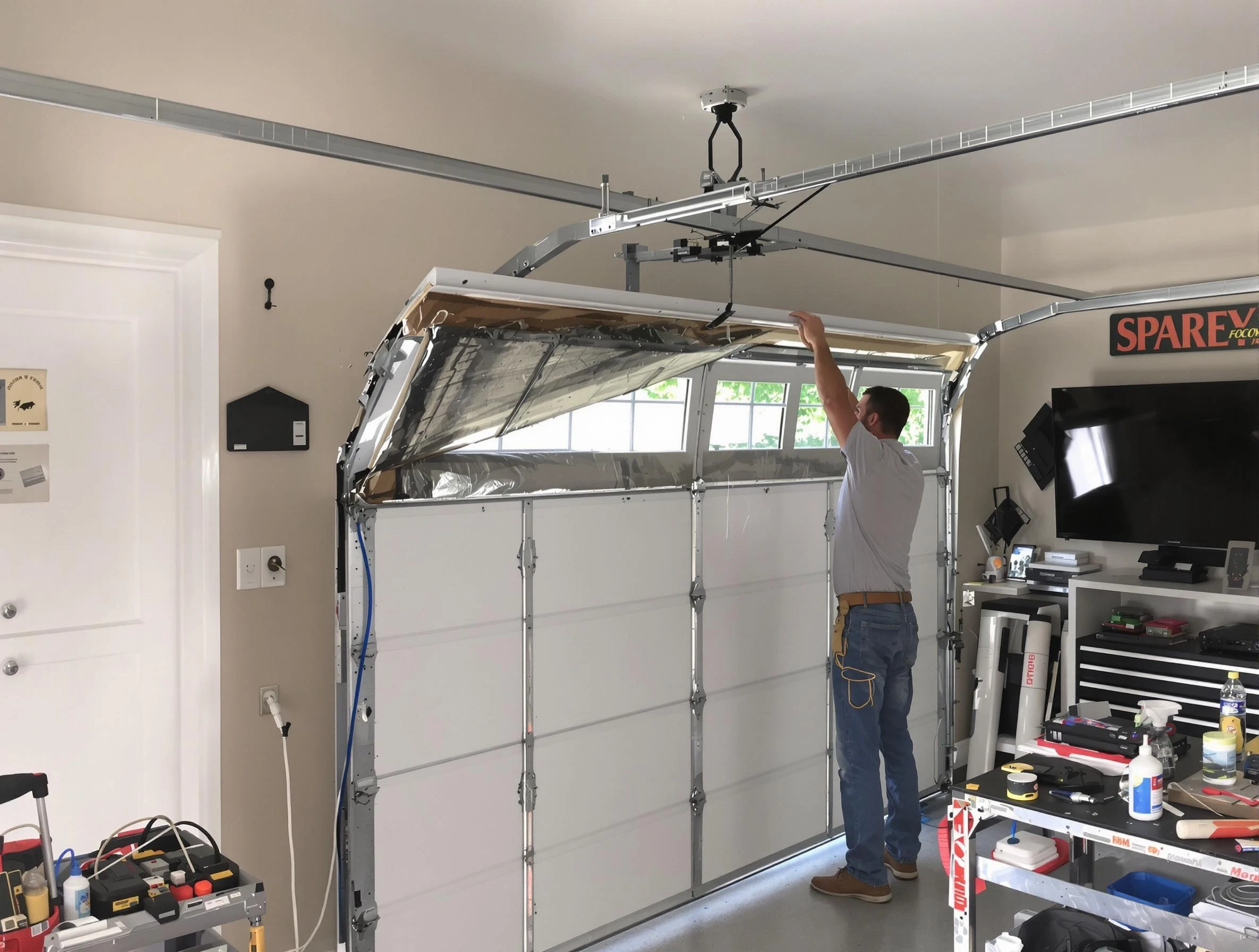 Garage door section replacement by Dublin Garage Door Repair in Dublin
