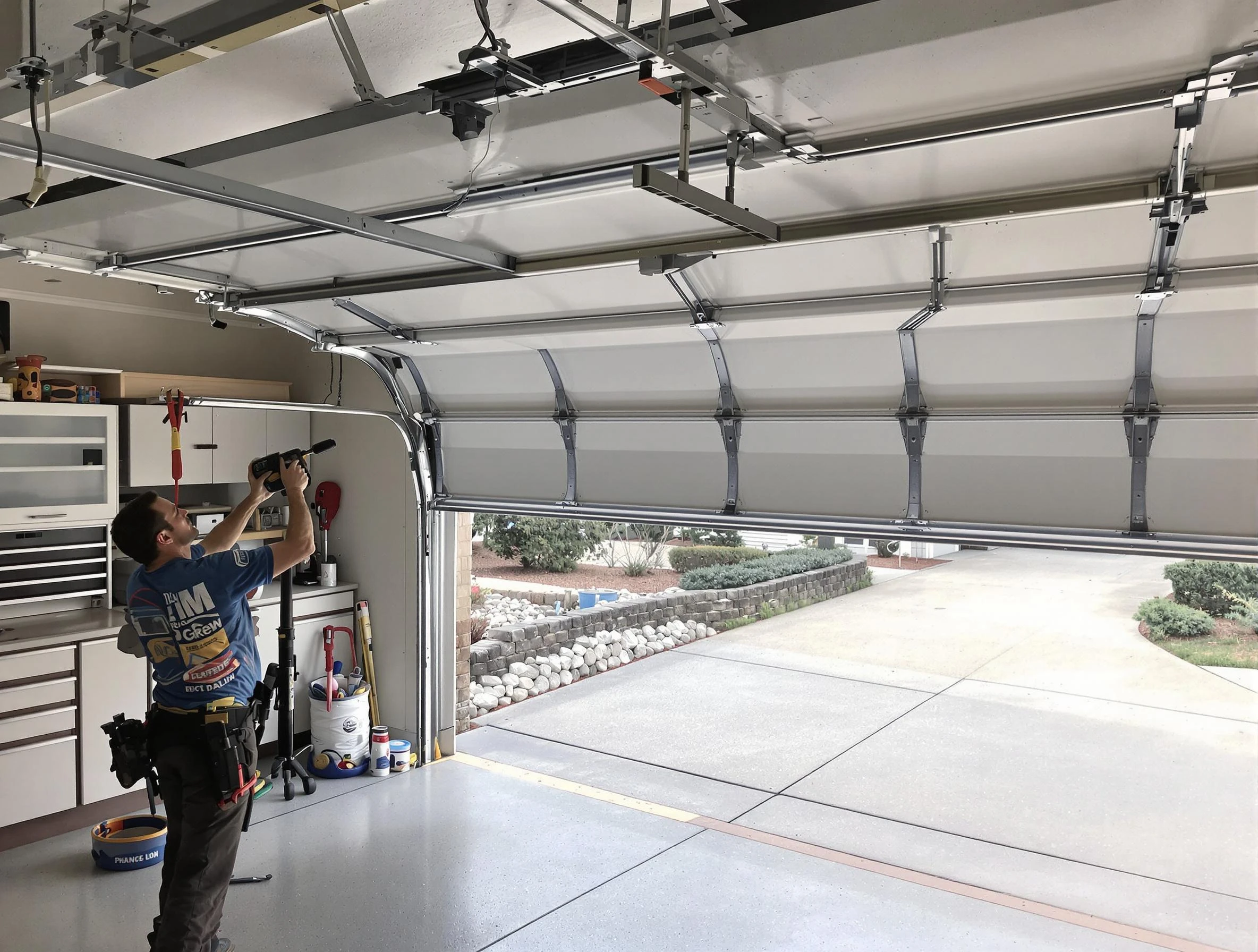 Garage door track repair service by Dublin Garage Door Repair in Dublin